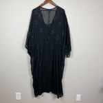Ulla Popken Dress‎ Womens 28/30 Black Midi Sheer Sequin Star Flyaway 3/4 Sleeve Photo 7