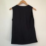 VINTAGE VTG VANITY FAIR Solid Black Textured Floral Semi Sheer Tank Top Small SM Photo 5