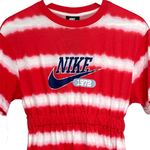 Nike Coral & White Tie Dye Striped Organic Cotton Tee Dress Women's Size XS NWT Photo 1