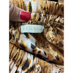 O. Vianca  Mini Skirt Leopard Cheetah Pattern Elastic Waist Tiered Brown Womens M Photo 4