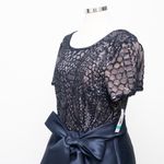 R&M Richards – Sequin & Satin Mother of the Bride Midi Gown Blue Size 16 Photo 8