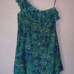 Jessica Simpson Size 14 Dress One Shoulder Ruffle A Line Blue Floral Photo 0