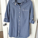 Victoria's Secret Victoria’s Secret Blue Gingham Button-down Shirt Dress Sleepwear Size S Photo 0