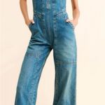 Free People We The Free Blue Denim Amina Jumpsuit size Large, NWOT Photo 6