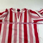 J.Crew  Belted Poplin Tunic
Dress Red White Striped Fringe
Trim Size 10 Photo 4