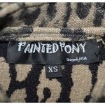 Vintage Painted Pony Ladies XS Leopard Print Jacket Metallic Threads Flax Blend Brown Photo 10
