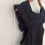 Madewell  Crochet Fringe Shift Mini Dress Vacation Casual Minimalist Women Size 4 Photo 6