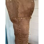 Venus New Faux Suede Studded Over the knee Taupe Boots Photo 8