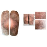 Naked Feet Sandals Flats 8.5 Beaded Toe Loop Black Leather Nubuck Square… Photo 8