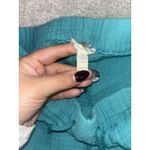 Eileen Fisher Organic Cotton Gauze Crop Wide Leg Pants Turquoise Sz xXS Photo 3