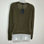 Massimo Dutti  Green 100% Linen V-Neck lightweight Sweater Size XS NWT Minimalist Photo 2