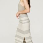 Splendid Coco Metallic Striped Ribbed Knit Side Slit Maxi Skirt Size Small Photo 1