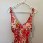 Shade & Shore Plunge Side-Tie One Piece Swimsuit Pink Floral Photo 4