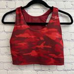 Athleta Ultimate Cropped Tank Top Red Metallic Camo Small Built in Bra Athletic Photo 0