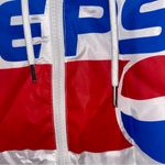 Pepsi  Color Block Hooded WindbreakerW/Pockets /Retro Logo zip Front Sz Med-EUC Photo 1