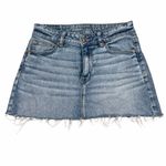 American Eagle AEO  90’s High Rise Cutoff Denim Mini Skirt size 4 Photo 3