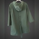 Women’s Hooded Coat M Sage Green Cotton Spandex Snaps Distinctive Details New Size M Photo 2