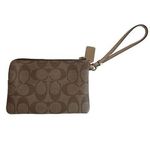 Coach Signature Brown Wrist Wallet Cream Sparkle Patent Leather Accents Hang Tag Photo 2