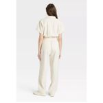 Universal Threads NWT Universal Thread Cream Cotton Short Sleeve Utility Jumpsuit Boho Romper 12 Photo 7