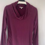CAbi Twisted Cowl Neck Long Sleeve Cotton Top in Merlot Large Photo 4