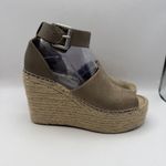 Marc Fisher Adalyne Women 7.5M Espadrille Platform Wedge Sandals Beige Photo 2