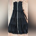 Boden Tiered Ruffle Poplin Maxi Dress Size 10r Black Buttons Woman’s Photo 6