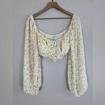 Sabo Skirt Cayenne Long Sleeve Yellow Floral Top size Medium NEW $58 Photo 4