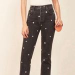 Reformation  Cynthia High Relaxed Black Daisy Jeans Photo 2