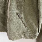 Lucky Brand  Embroidered Front Zip Soft Sweatshirt Jacket Moto Style Medium Photo 4
