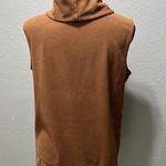 Jaclyn Smith Tan Brown Suede Sleeveless Cowl Neck Top Size Medium Photo 2