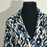 ZARA EUC Abstract Print Belted Shirt Dress Blue Black White Long Sleeve XS Photo 2