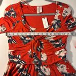 Anthropologie NEW Meadow Rue by Red Josalyn Floral Peplum Knotted Top Size Small Photo 7
