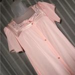 Vanity Fair Vintage  pink button front robe nightgown housecoat size small Photo 4