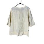 J. JILL Womens Lightweight 100% Linen Yellow White Striped Peasant Tunic Size M Photo 7