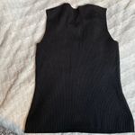 Merona  Medium Ribbed Black Sleeveless V Neck Tank Top‎ Blouse Neutral Work Shirt Photo 3