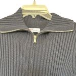 Red Valentino Navy Metallic Ribbed Knit Zip Up Collared Bow Sweater Dress Sz XS Photo 6