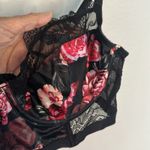 Torrid Curve Black Floral Lace Bra Red Rose T-Shirt Support Wired Goth Size 1X Photo 2