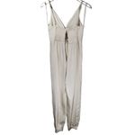 DO+BE Satin Front Knot Twist Spaghetti Strap Jumpsuit in Ivory Photo 9