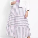 Lane Bryant Women's Size 14/16 Striped Cotton Maxi Skirt Long Casual Spring Photo 0