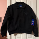 NFL Team Apparel NFL Philadelphia Eagles black felt varsity vintage style jacket Photo 0