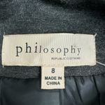 Philosophy  Republic Clothing‎ Blazer Women's Charcoal L/S Open Front [Size 8] Photo 1