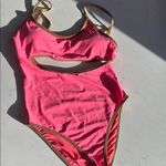 Aerie  Pink and Gold One Piece Swimsuit Photo 10
