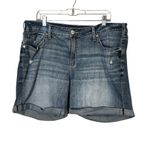 Silver Jeans Co. Women's Boyfriend Distressed Denim Shorts Blue Size 18 Photo 1