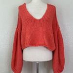 We The Free Free People Sea Bright Chunky Open Knit Crop Sweater, Sz Large Photo 0