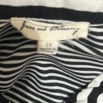 Jane and Delancey Women Top 2X Black White Striped Button Back Indie Sleaze Rock Photo 7