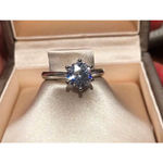 Boutique 2Ct Solitaire Platinum S925‎ Simulated Diamond Engagement Wedding Ring, Size 6 Photo 14