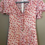 Here Comes the Sun  ruffled mini dress with Tie red/pink color size XS Photo 1
