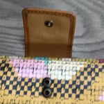 Fossil NWOT Long Bifold Wallet Weave Design Yellow Brown Photo 8