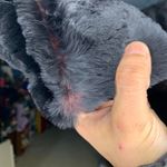 None Vtg Lofstads Black Faux Fur Unique Snap Buttons Long Over Coat Medium Fluffy Sof Photo 4