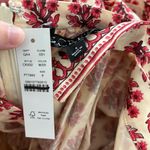 J.Crew NWT Embroidered Apron Dress Block Print Warm Sesame Red Photo 3